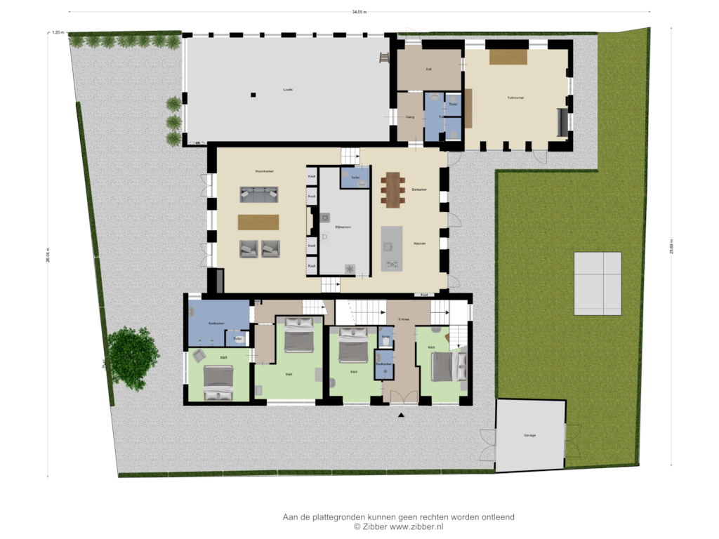 Bekijk plattegrond van Begane grond _tuin van Dorpsstraat 13-A