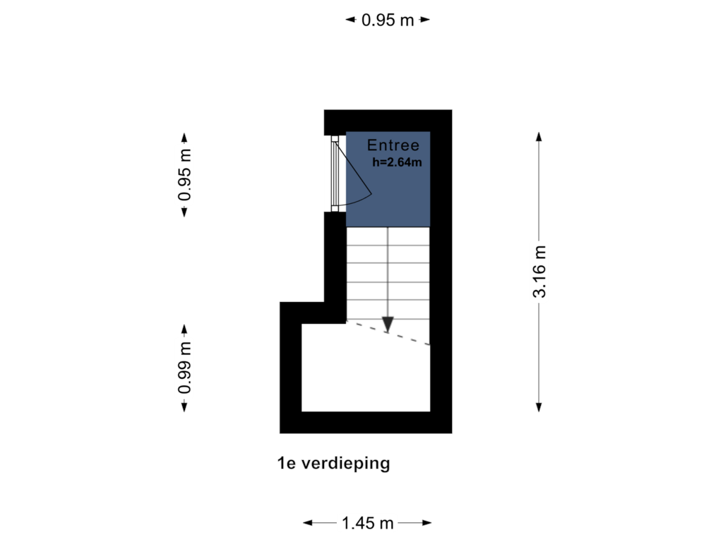 Bekijk plattegrond van 1e verdieping van Grevelingenstraat 9-2