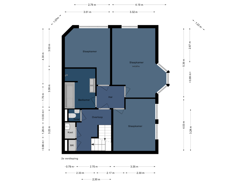 Bekijk plattegrond van 2e verdieping van Grevelingenstraat 9-2