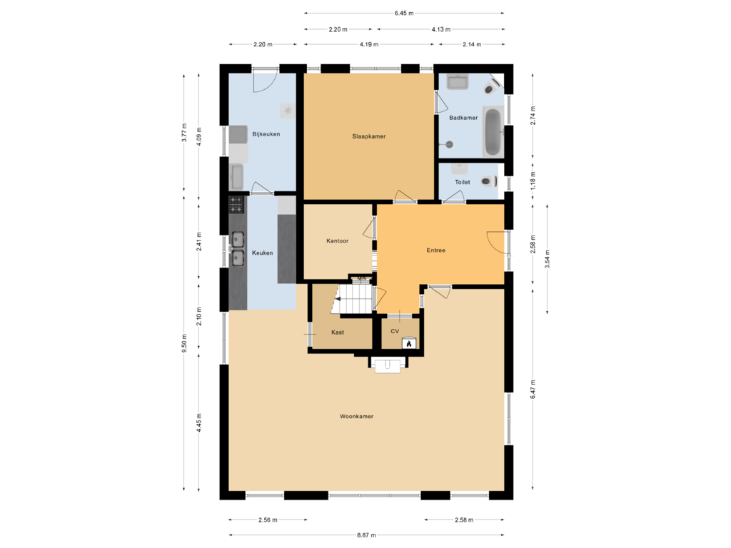 Bekijk plattegrond van Begane grond van Lemelerweg 56