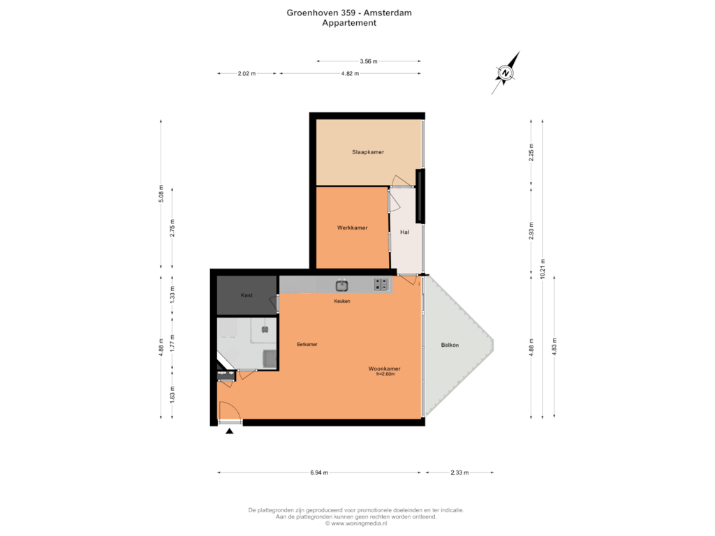 Bekijk plattegrond van Appartement van Groenhoven 359