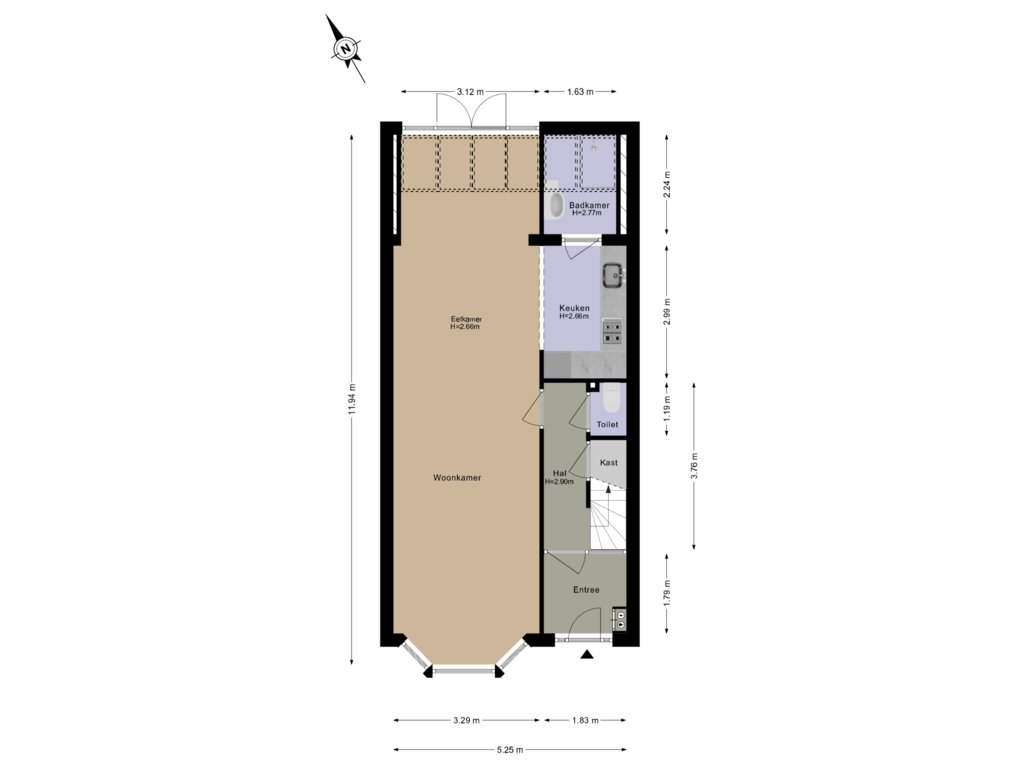 View floorplan of Begane Grond of Planetenplein 9