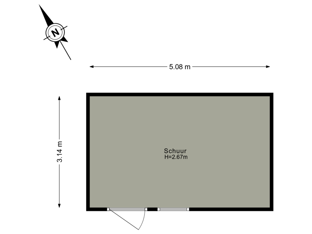 View floorplan of Schuur of Planetenplein 9