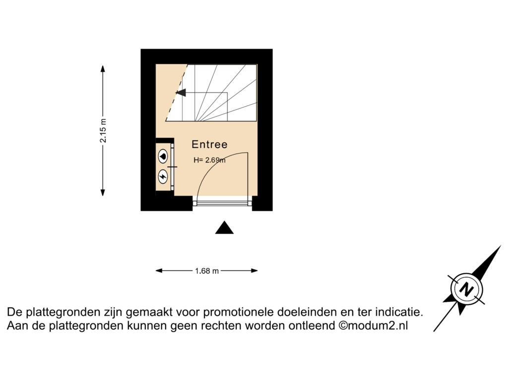 View floorplan of 1e verdieping of Van Ruysbroekstraat 119