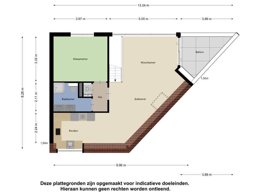 View floorplan of Eerste Verdieping of Zomerkade 55-D