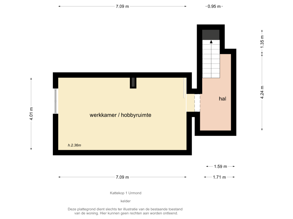 View floorplan of kelder of Kattekop 1