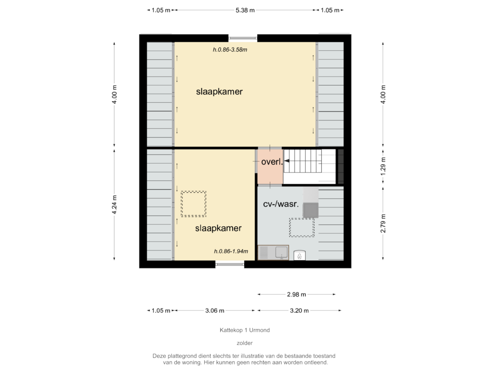 View floorplan of zolder of Kattekop 1