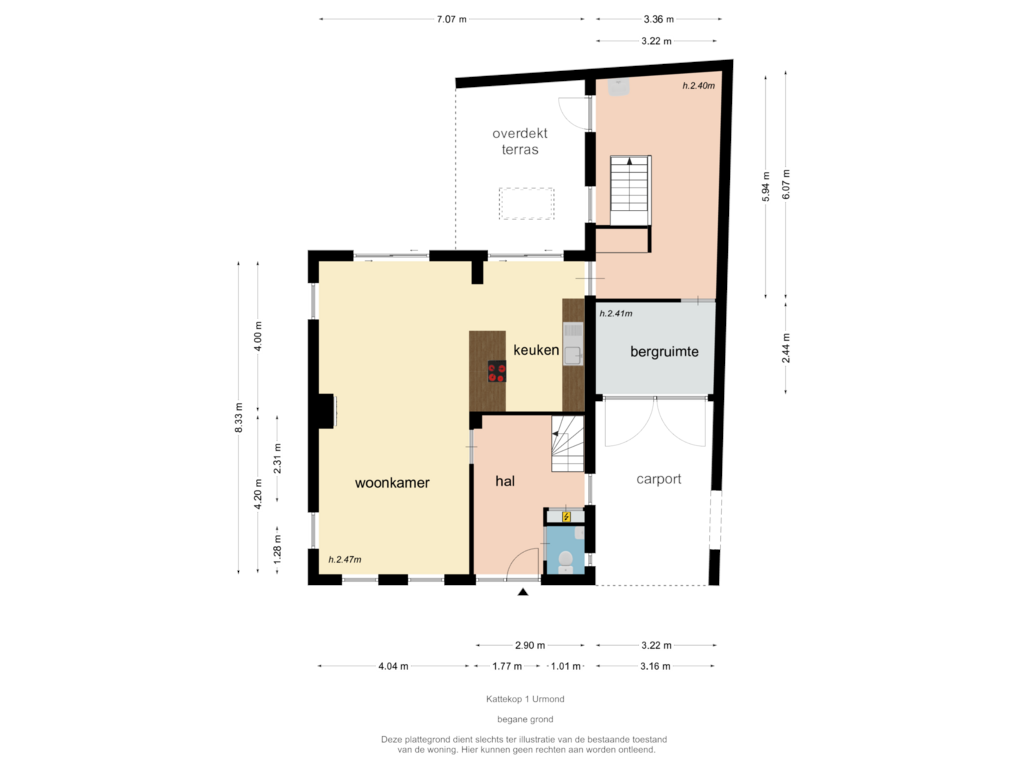 View floorplan of begane grond of Kattekop 1