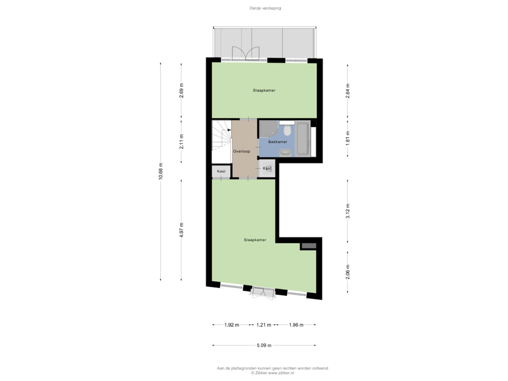 Bekijk plattegrond van Derde verdieping van Rustenburgerstraat 152-2