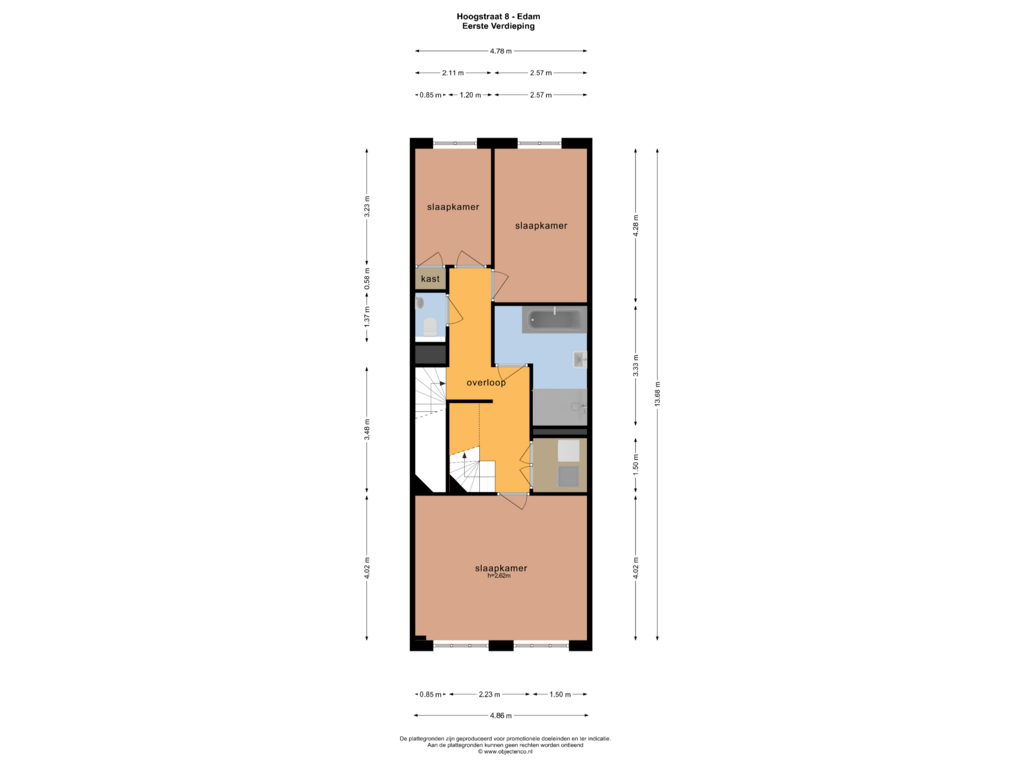 View floorplan of Eerste Verdieping of Hoogstraat 8