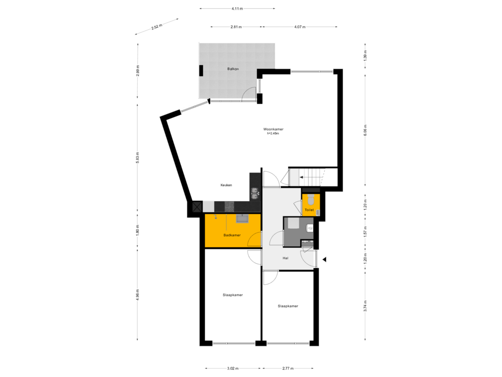 Bekijk plattegrond van 1e Verdieping van Joostenplein 1