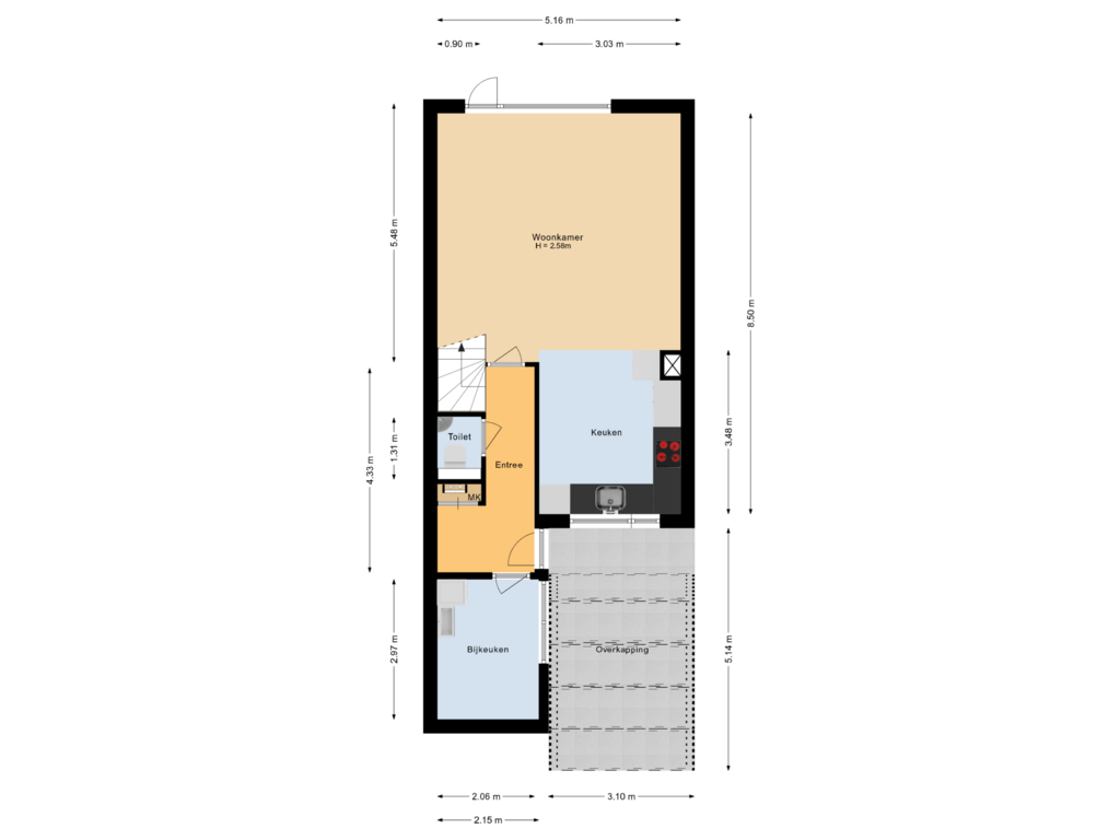 Bekijk plattegrond van Begane grond van Gondel 25 10