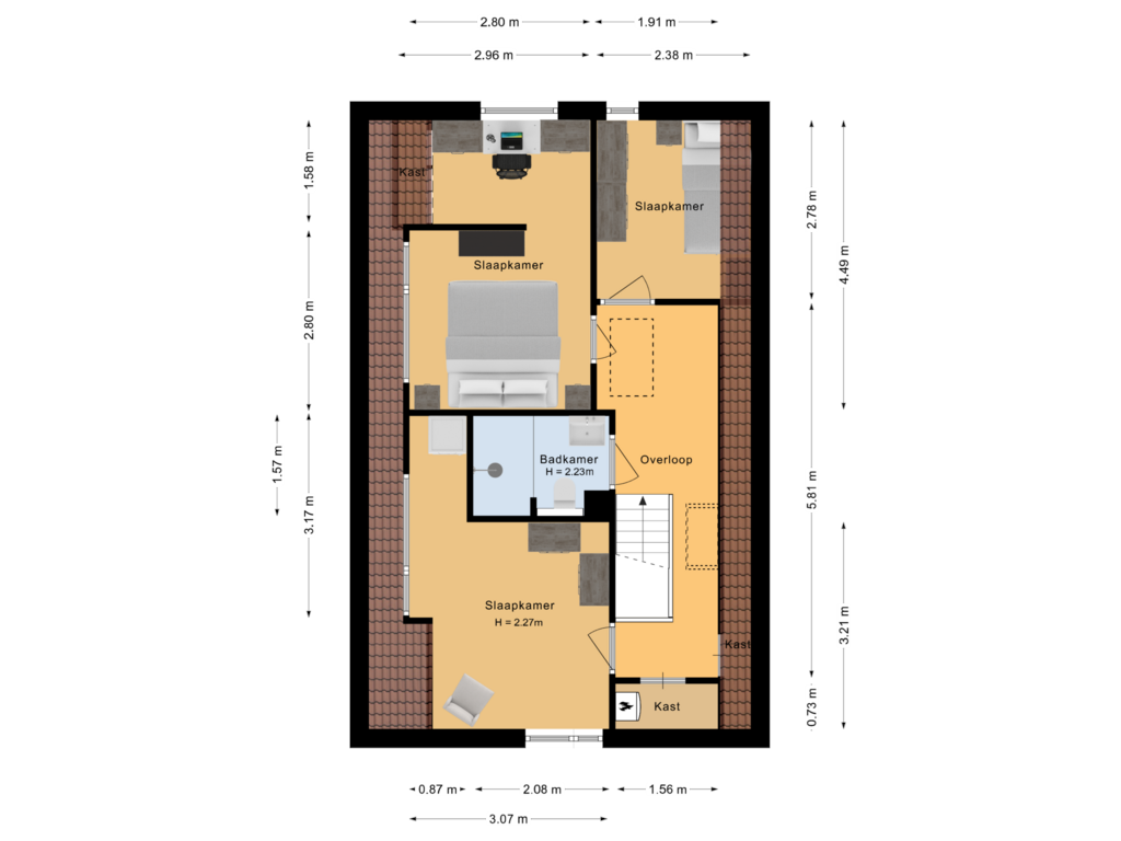 Bekijk plattegrond van Tweede verdieping van Steenakkerplein 19