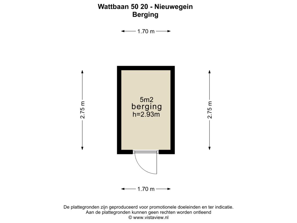 Bekijk plattegrond van BERGING van Wattbaan 50-20