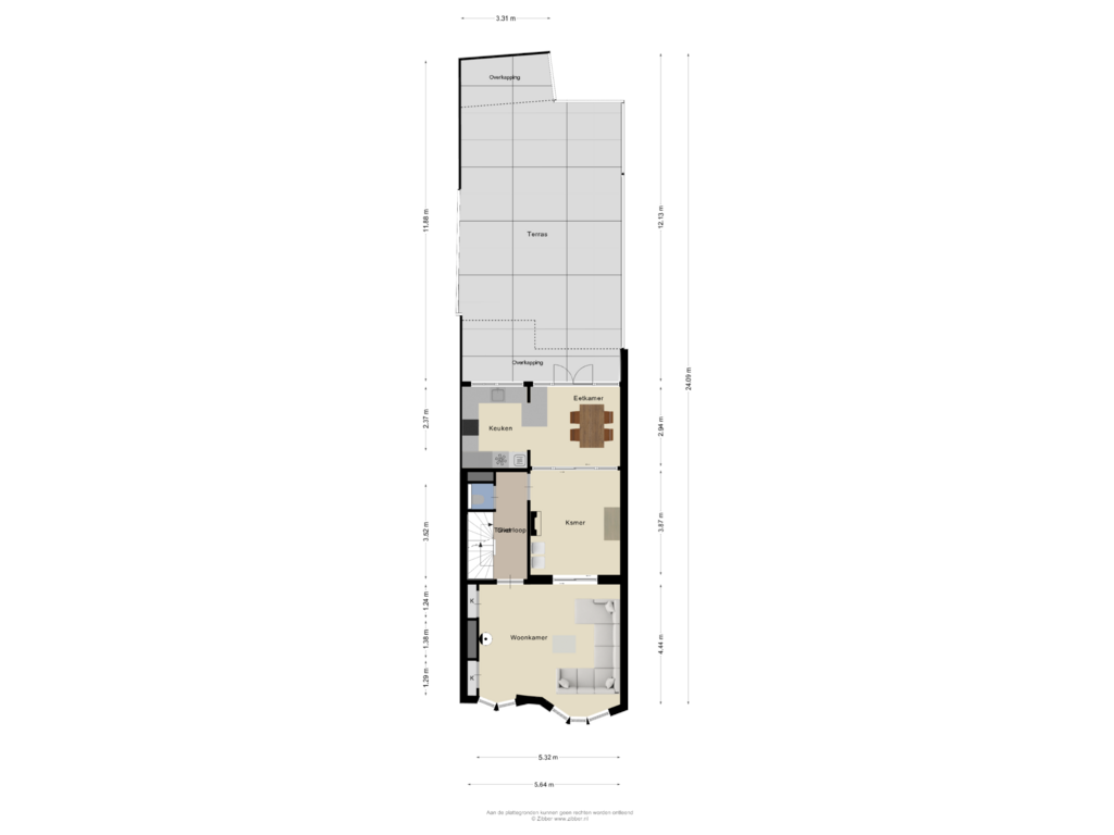 View floorplan of Eerste verdieping of Huijbergsestraat 10