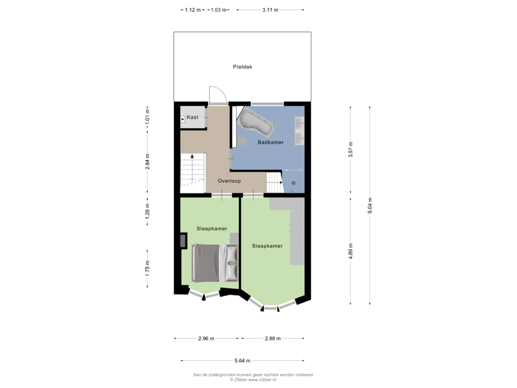 View floorplan of Tweede verdieping of Huijbergsestraat 10