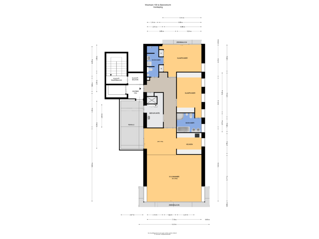 View floorplan of Verdieping of Weerkant 100