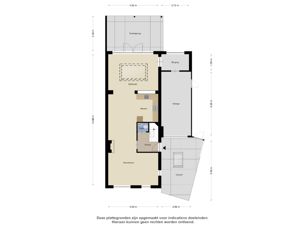 Bekijk plattegrond van Begane Grond van Kalverekker 25