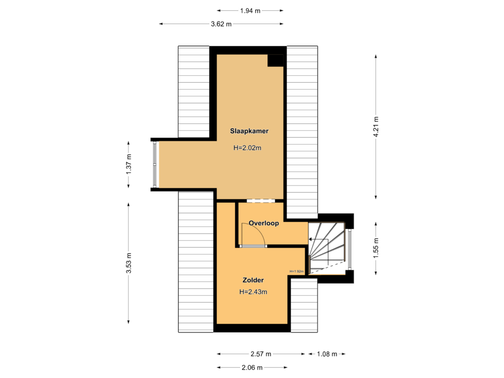 Bekijk plattegrond van Floor 2 van Czaar Peterstraat 138-3