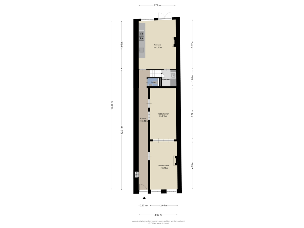 Bekijk plattegrond van Begane grond van Kerkstraat 5