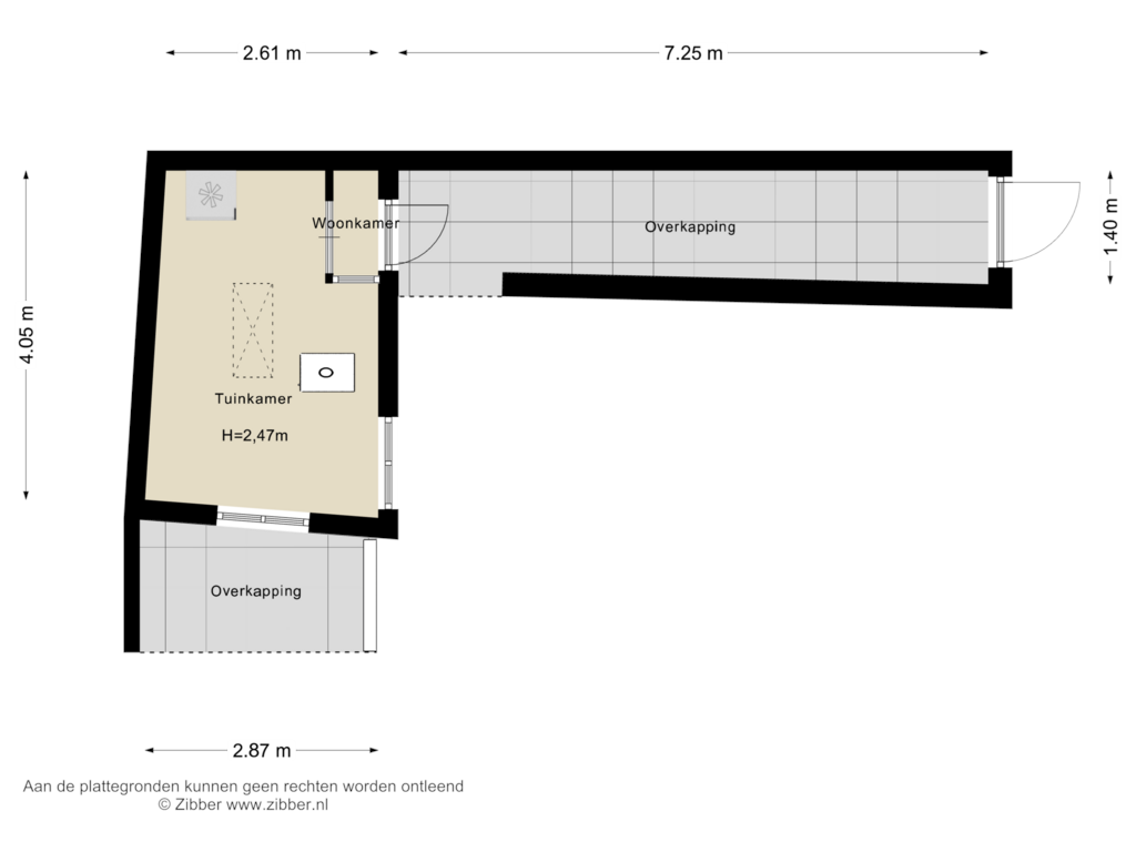 Bekijk plattegrond van Tuinhuis van Kerkstraat 5