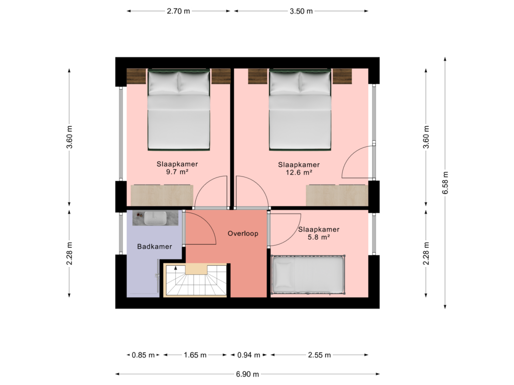 View floorplan of Floor 1 of Rubensplein 26