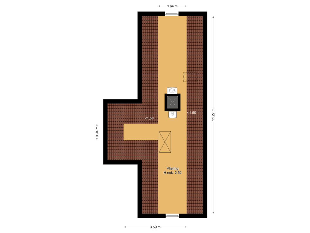 View floorplan of Vliering of Nieuwe Bussummerweg 182