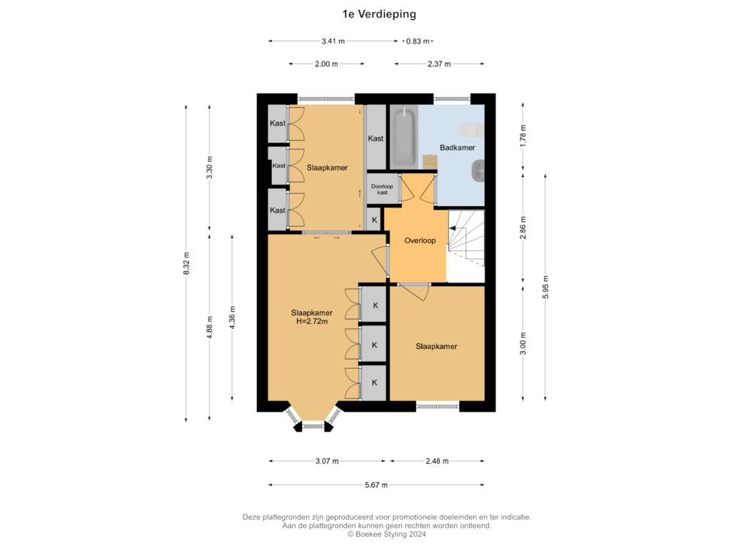 Bekijk plattegrond van 1e Verdieping van Schoterbosplein 27