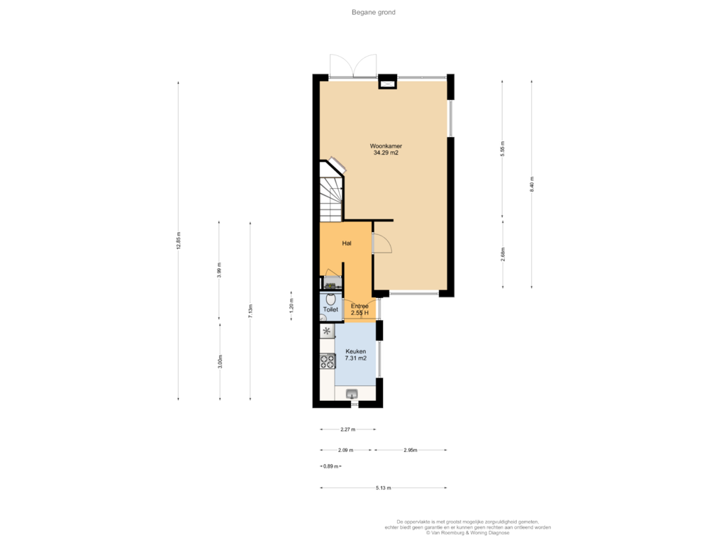 Bekijk plattegrond van Begane grond van Wethouder van Damlaan 46-A