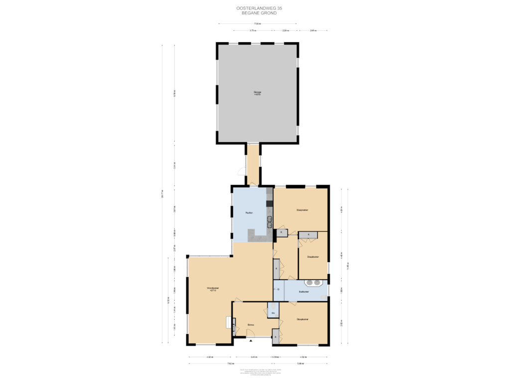 Bekijk plattegrond van Begane Grond van Oosterlandweg 35