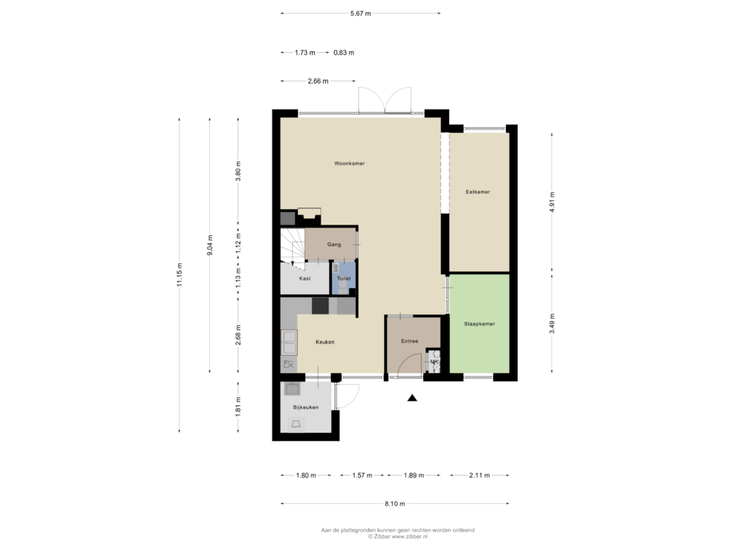 Bekijk plattegrond van Begane Grond van Gouwzoom 8