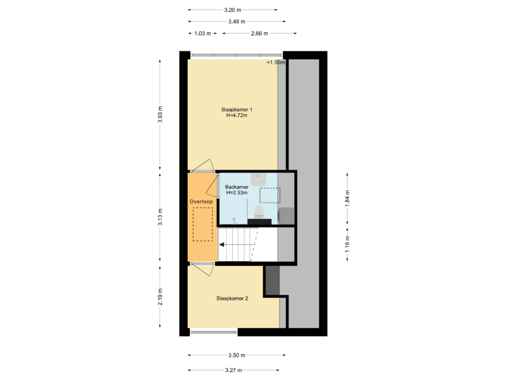 Bekijk plattegrond van Eerste verdieping van Peerdekoper 10