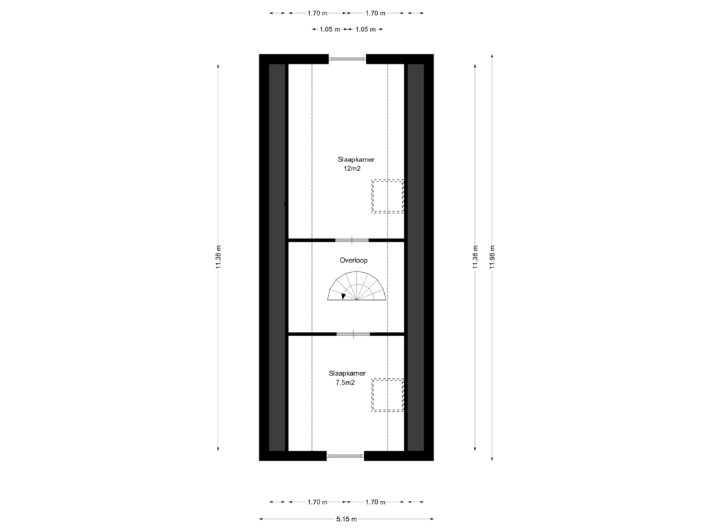 Bekijk plattegrond van 1e verdieping van Haarstraat 19