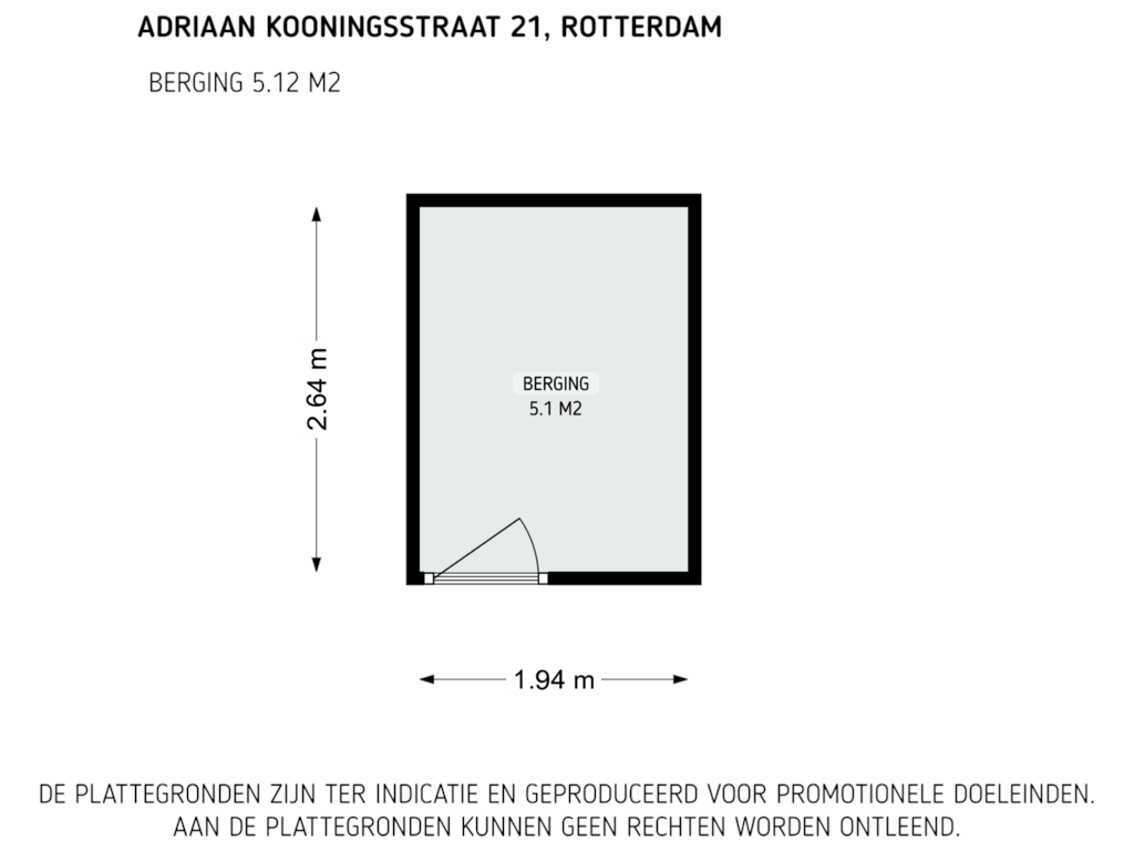 Bekijk plattegrond van Berging van Adriaan Kooningsstraat 21