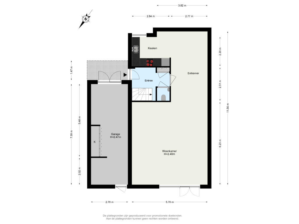 View floorplan of Begane Grond of Struisvaren 1