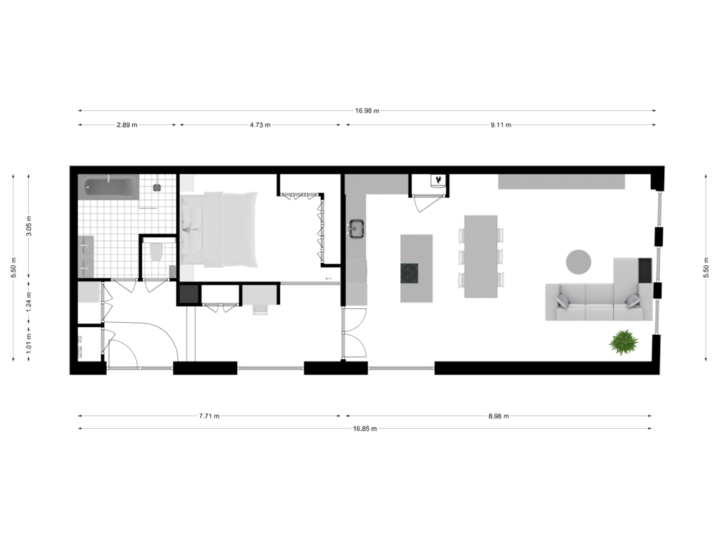 View floorplan of Begane grond of Entrepotdok 65