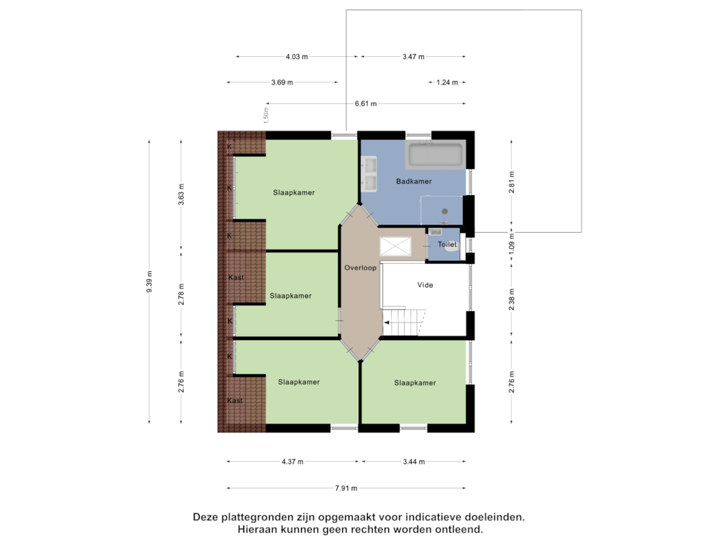 View floorplan of Eerste Verdieping of Bosbies 24