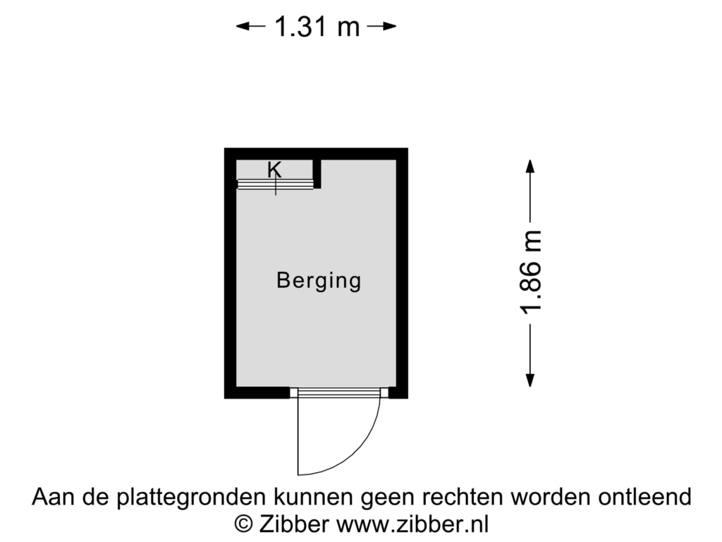 View floorplan of Berging of Clarastraat 2-A