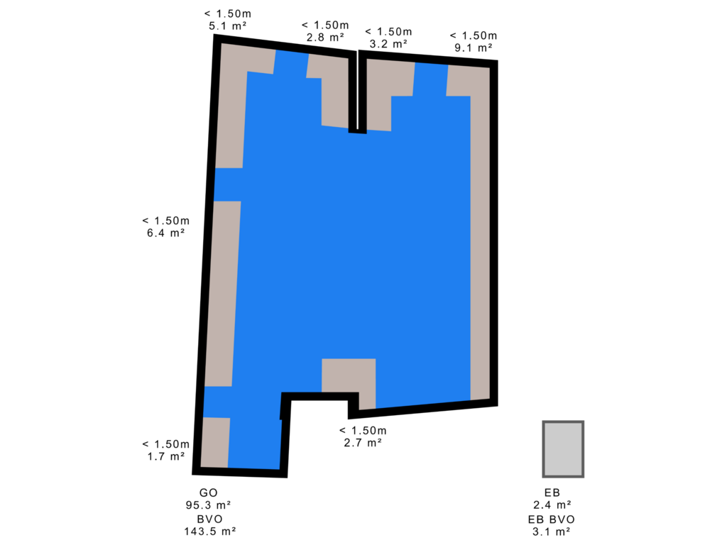 View floorplan of NEN of Clarastraat 2-A