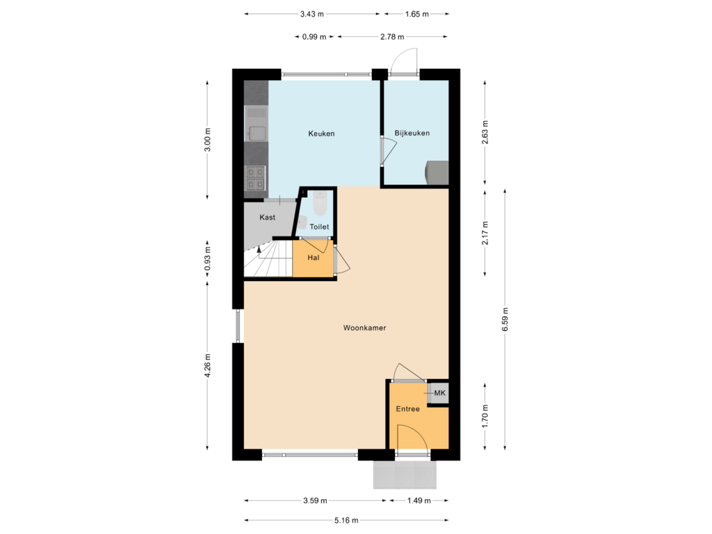 View floorplan of Begane Grond of Minerva 12