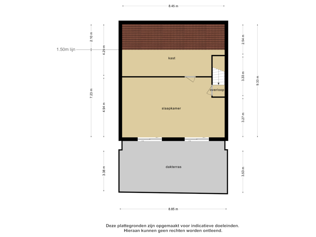 View floorplan of 2e verdieping of Burgemeester Magneestraat 21