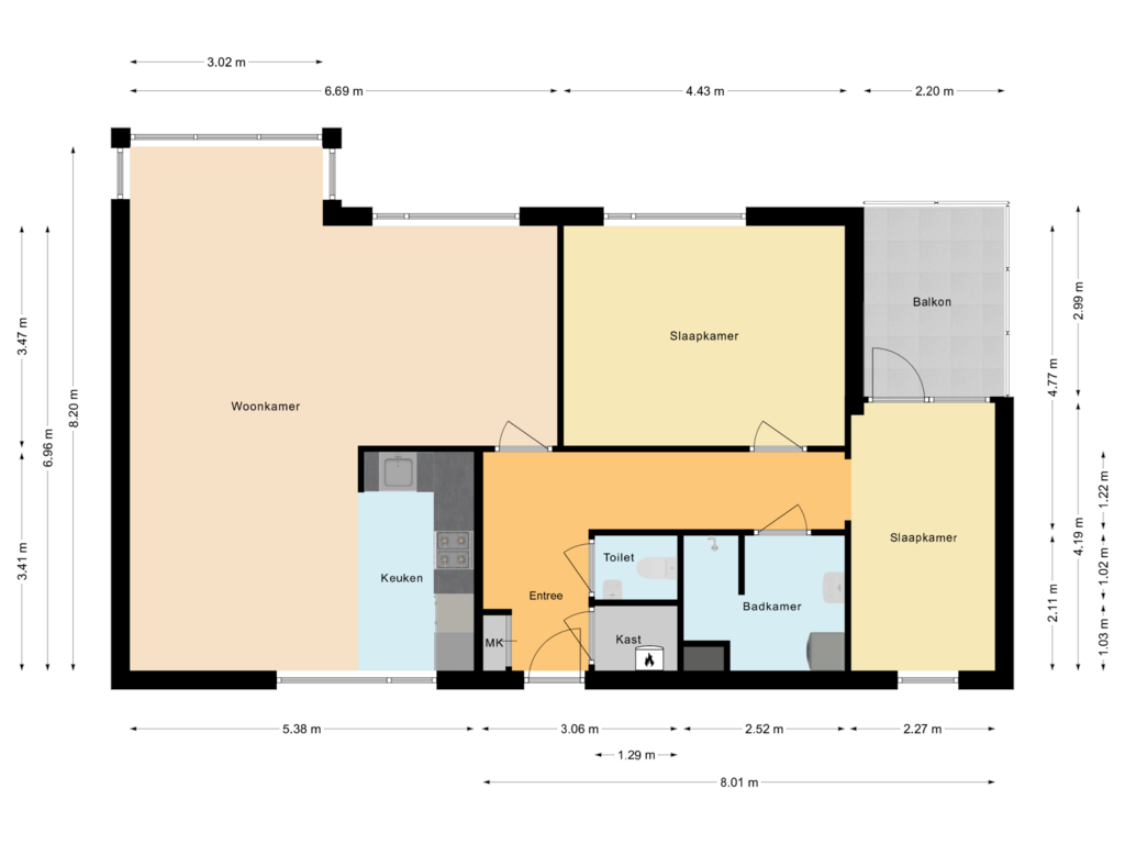 View floorplan of Appartement of Stationslaan 36