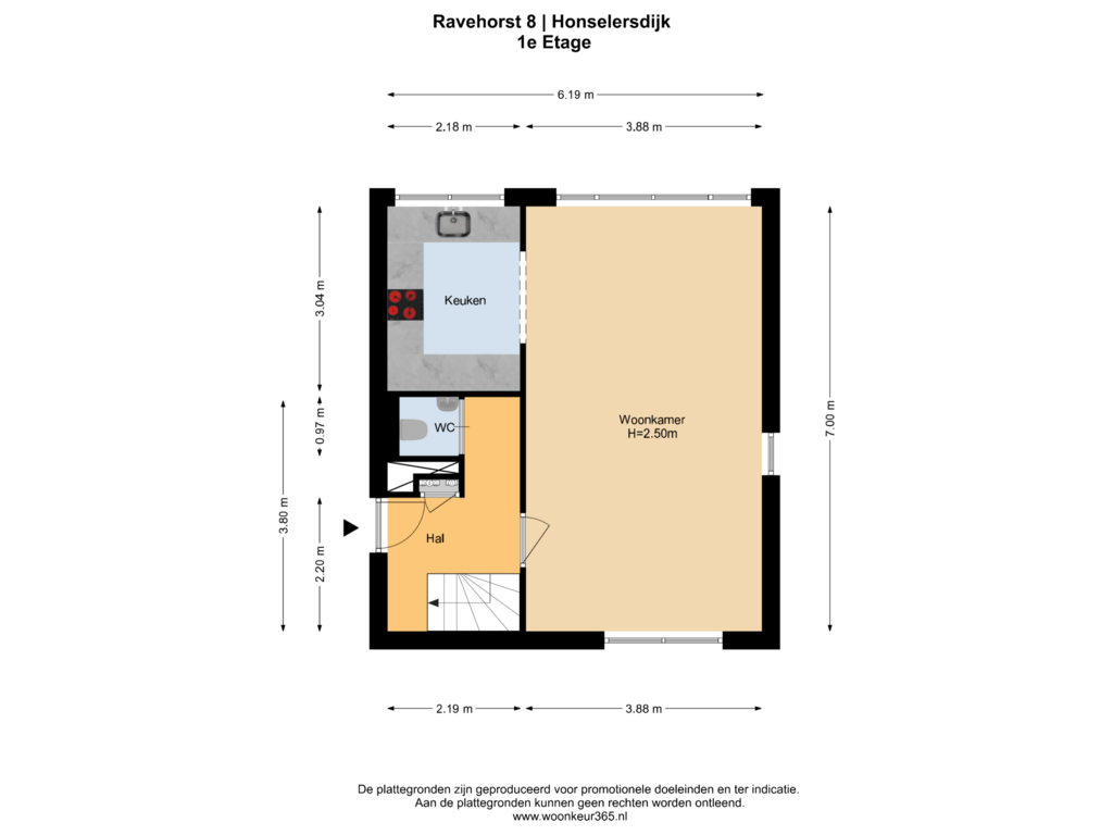 Bekijk plattegrond van 1e Etage van Ravehorst 8