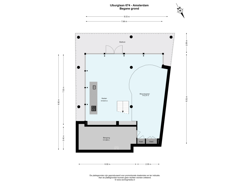 Bekijk plattegrond van Begane grond van IJburglaan 674