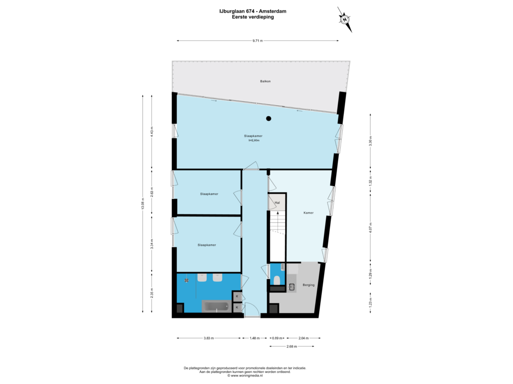 Bekijk plattegrond van Eerste verdieping van IJburglaan 674