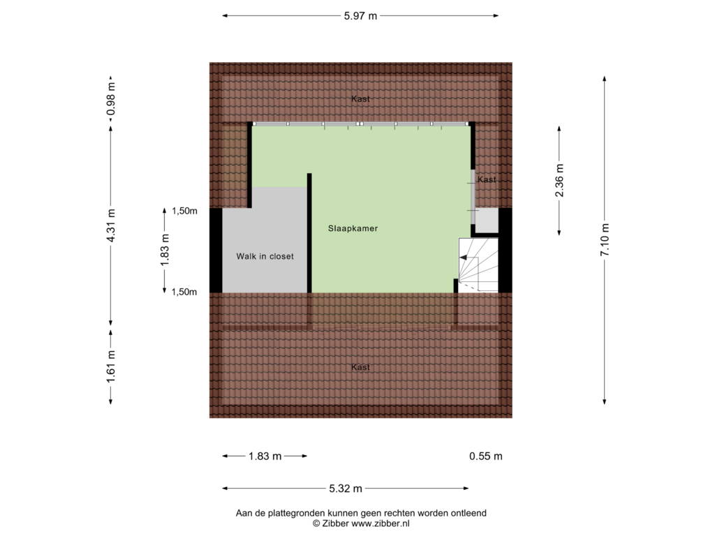 Bekijk plattegrond van Tweede verdieping van Anna van Burenweg 40