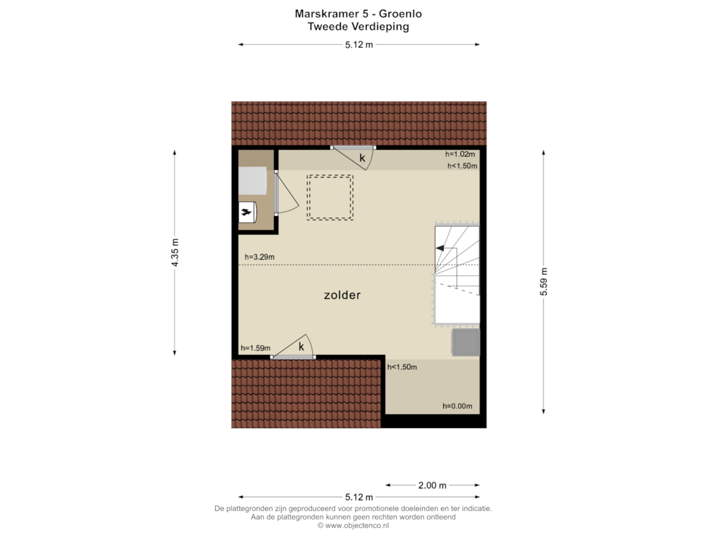 Bekijk plattegrond van TWEEDE VERDIEPING van Marskramer 5