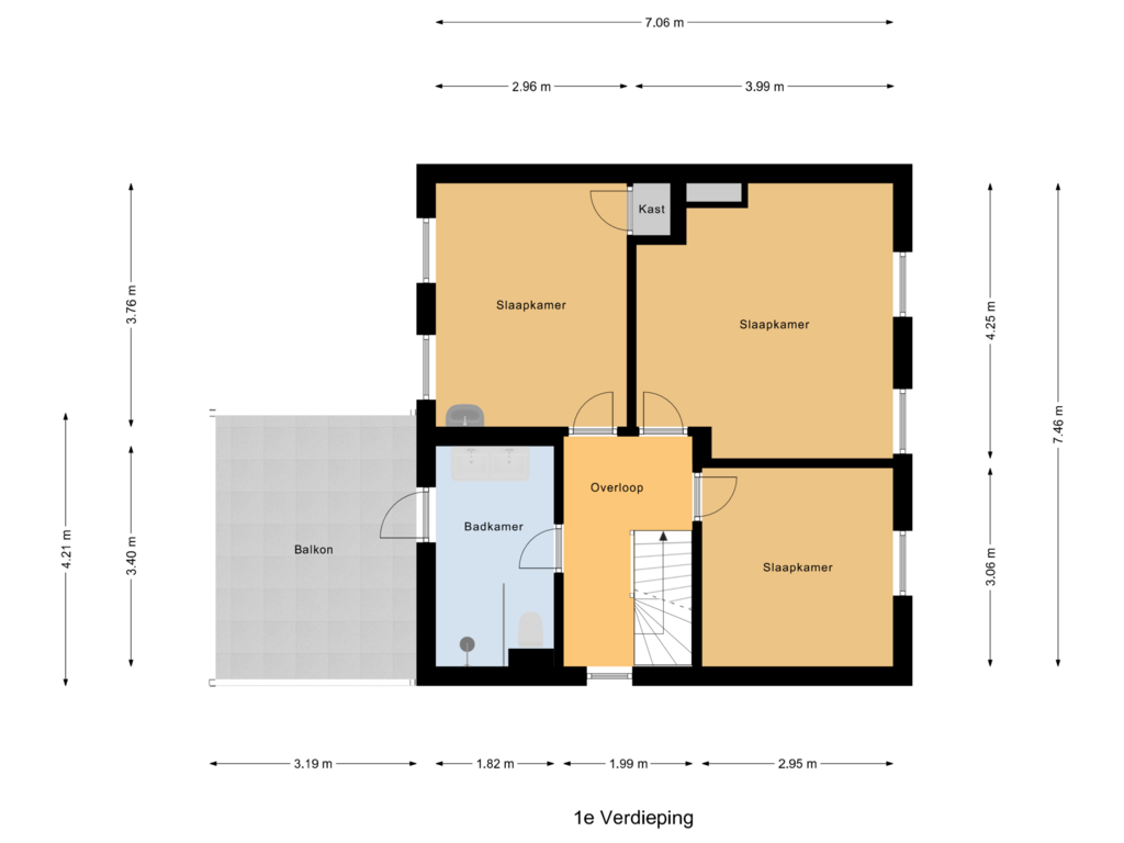 Bekijk plattegrond van 1e Verdieping van Hesselmansstraat 28