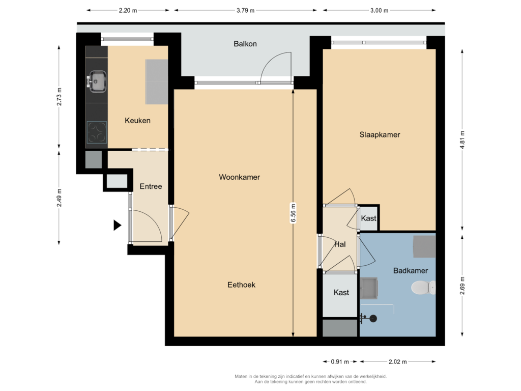 Bekijk plattegrond van Appartement van Henry Dunantlaan 76