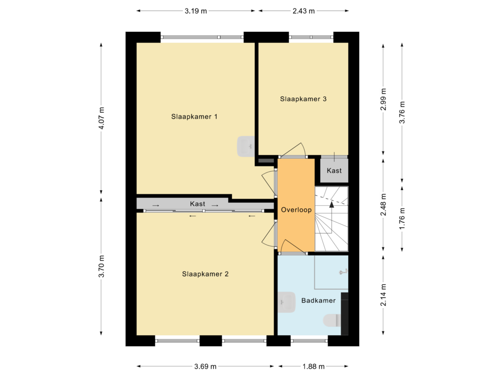 Bekijk plattegrond van Eerste verdieping van Clarenburg 15